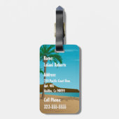 ハワイのヴィンテージのフラ女の子の郵便はがき ラゲッジタグ (裏面縦)