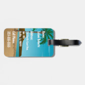 ハワイのヴィンテージのフラ女の子の郵便はがき ラゲッジタグ (裏面横)