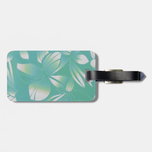 ハワイのヴィンテージの花のターコイズの荷物のラベル ラゲッジタグ (裏面横)