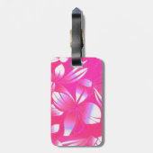 ハワイのヴィンテージの花のピンクの荷物のラベル ラゲッジタグ (裏面縦)
