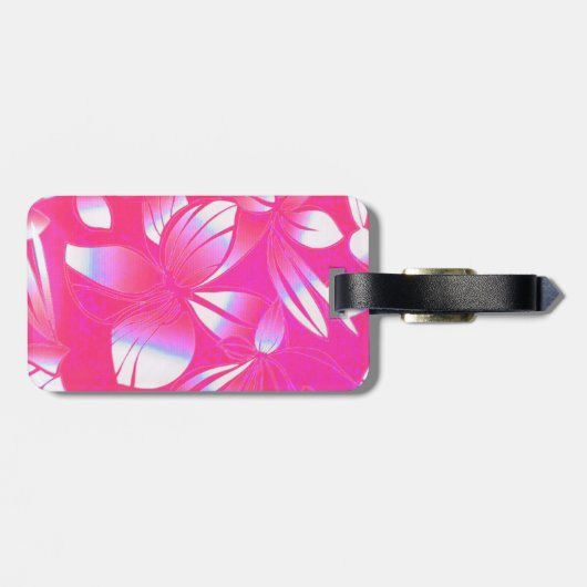 ハワイのヴィンテージの花のピンクの荷物のラベル ラゲッジタグ (裏面横)