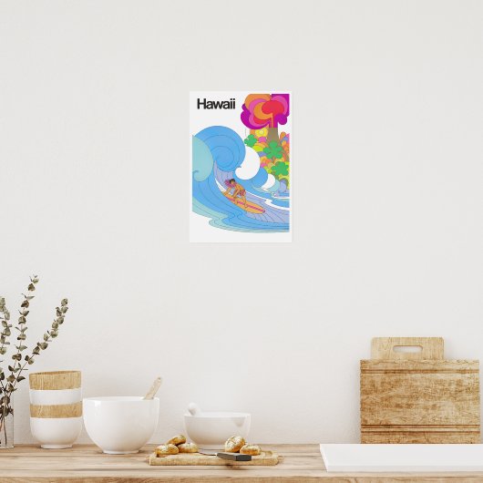 ハワイのヴィンテージ旅行ポスター ポスター (キッチン)
