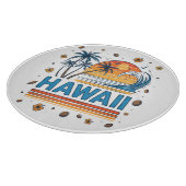 ハワイの休暇サンセット70年代ビーチ カッティングボード (角)