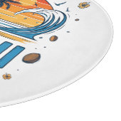 ハワイの休暇サンセット70年代ビーチ カッティングボード (角)