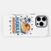 ハワイの休暇サンセット70年代ビーチ iPhoneケース (裏面横)