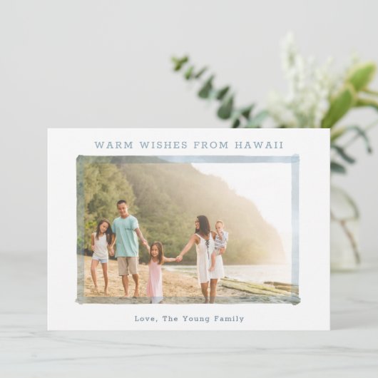 ハワイの写真を使ったクリスマスカード | 家族のビーチ写真 シーズンカード (スタンド正面)
