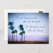 ハワイの南国ヤシの木 感謝の人々 名言 ポストカード (正面/裏面)