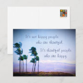 ハワイの南国ヤシの木 感謝の人々 名言 ポストカード (正面/裏面)