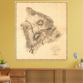 ハワイの地図ハワイアン諸島（1886年） キャンバスプリント (インサイチュ (リビング))