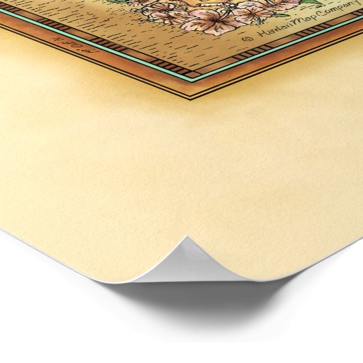 ハワイの地図、サイズ2 ポスター (角)