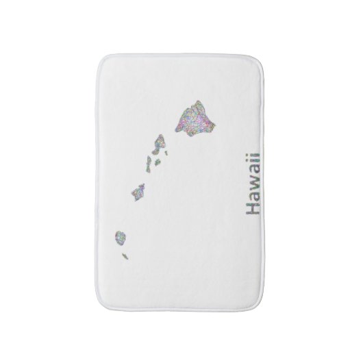 ハワイの地図 バスマット (正面縦)