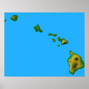 ハワイの地図 ポスター