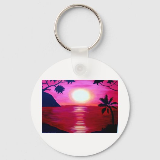 ハワイの夕日 キーホルダー (正面)
