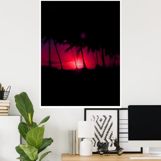 ハワイの夕日 ポスター (ホームオフィス)