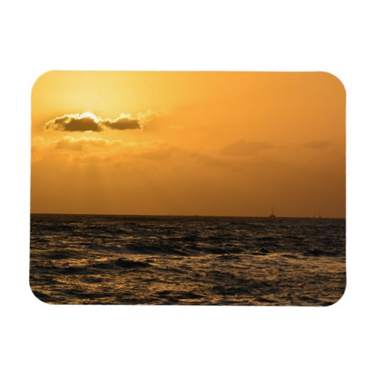 ハワイの夕日 マグネット (横)