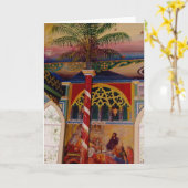 ハワイの大きい島の色彩の鮮やかな教会Frescoe カード (黄色い花)