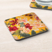 ハワイの女の子のコルクのコースター コースター (左側)