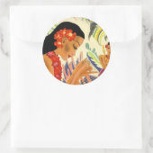 ハワイの女の子 ラウンドシール (バッグ)