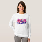 ハワイの女性フード付きスウェットシャツ Tシャツ (正面フル)