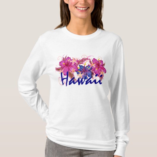 ハワイの女性フード付きスウェットシャツ Tシャツ (正面)