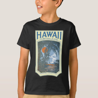 ハワイの子供の暗く短い袖のTシャツの夢を見ること Tシャツ