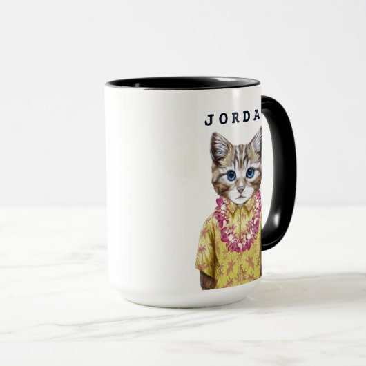 ハワイの子猫猫は|あなたの名前を加えます マグカップ (正面右)