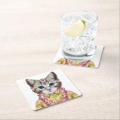 ハワイの子猫猫 スクエアペーパーコースター (インサイチュ)