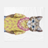 ハワイの子猫猫 フリースブランケット (正面(横))
