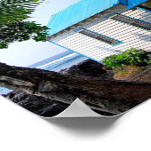 ハワイの小さな青と白の教会 ポスター (角)