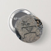 ハワイの岩石彫刻-ボタン 缶バッジ (正面&裏面)