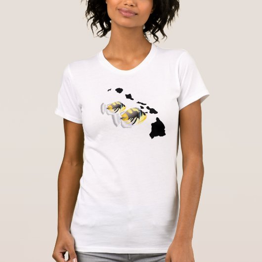 ハワイの島およびハワイの州の魚 Tシャツ (正面)