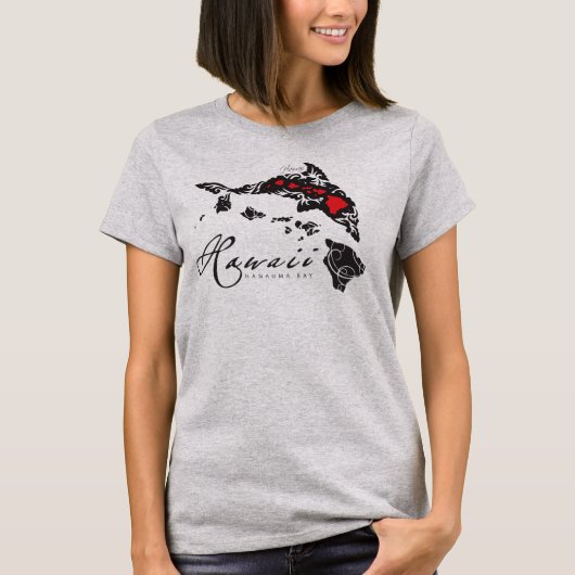 ハワイの島のイルカ Tシャツ (正面)