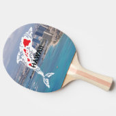 ハワイの島のイルカWaikiki 卓球ラケット (横)