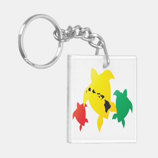 ハワイの島のカメ キーホルダー (正面左)