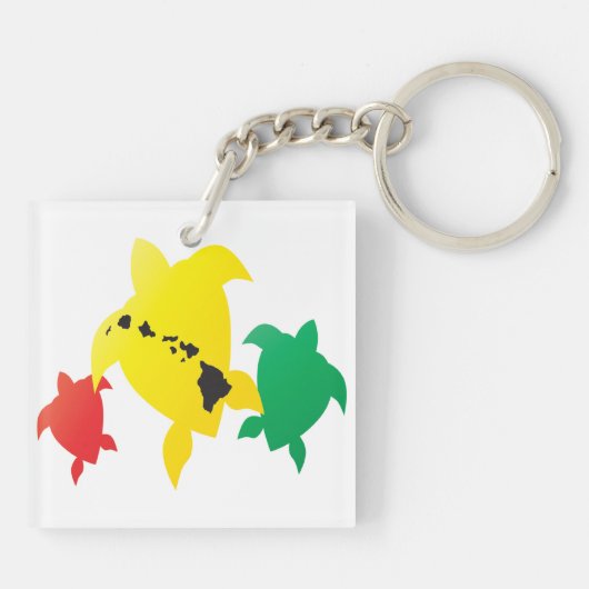 ハワイの島のカメ キーホルダー (裏面)