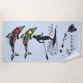 ハワイの島のサーファー ビーチタオル (正面)