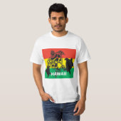 ハワイの島のレゲエのカメの旗 Tシャツ (正面フル)