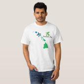 ハワイの島の鎖- Hanauma湾のオアフカメ Tシャツ (正面フル)
