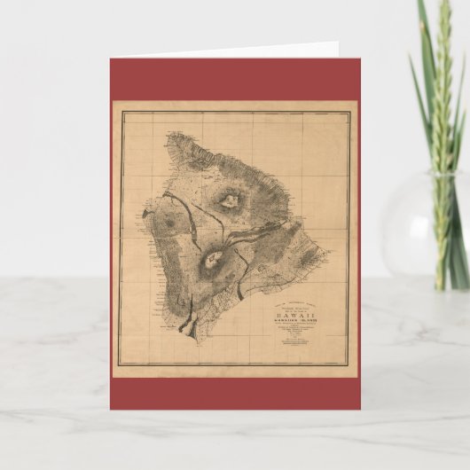 ハワイの島1886年のヴィンテージのハワイアンの地図 カード (正面)