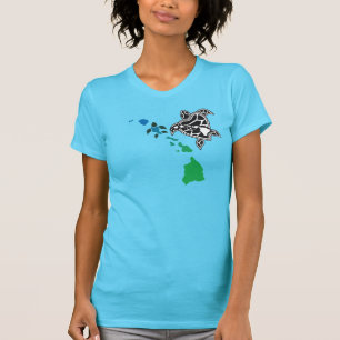 ハワイの島-ハワイ--のカメ Tシャツ