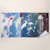 ハワイの島 ビーチタオル (正面)