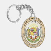 ハワイの州のシールアメリカ共和国の記号の旗 キーホルダー (正面左)