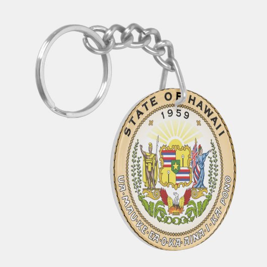 ハワイの州のシールアメリカ共和国の記号の旗 キーホルダー (正面左)