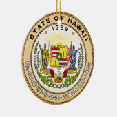 ハワイの州のシールアメリカ共和国の記号の旗 セラミックオーナメント (右)