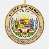 ハワイの州のシールアメリカ共和国の記号の旗 セラミックオーナメント (正面)