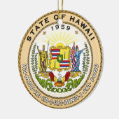 ハワイの州のシールアメリカ共和国の記号の旗 セラミックオーナメント (左)