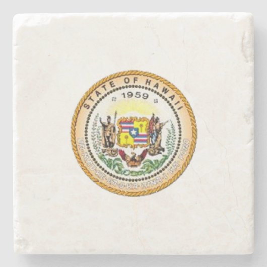 ハワイの州のシール ストーンコースター (正面)