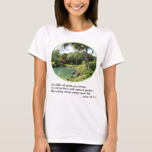 ハワイの庭の女性のTシャツw/Verse Tシャツ