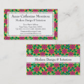 ハワイの情熱のショッキングピンクの熱帯フラワーパワー 名刺 (正面/裏面)