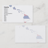 ハワイの旗の地図 名刺 (正面/裏面)